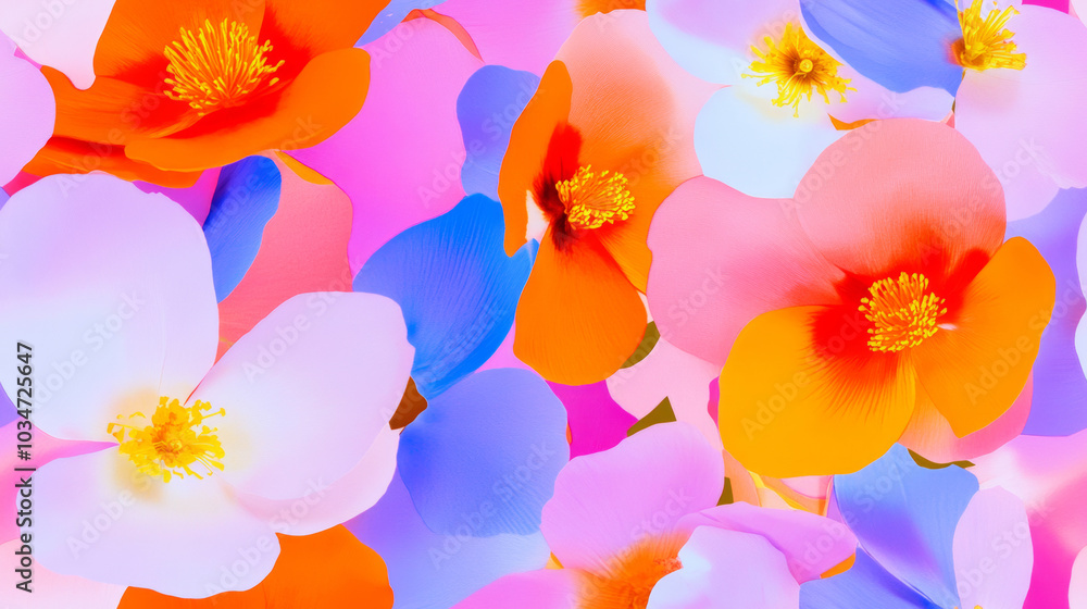 flowers print and plants print in red pink yellow blue white colored exotic seamless patchwork pattern. fashion trendy realistic blossom bloom background for fabric textile design wallpaper flowers print and plants print in red pink yellow blue white colored exotic seamless patchwork pattern. fashion trendy realistic blossom bloom background for fabric textile design wallpaper