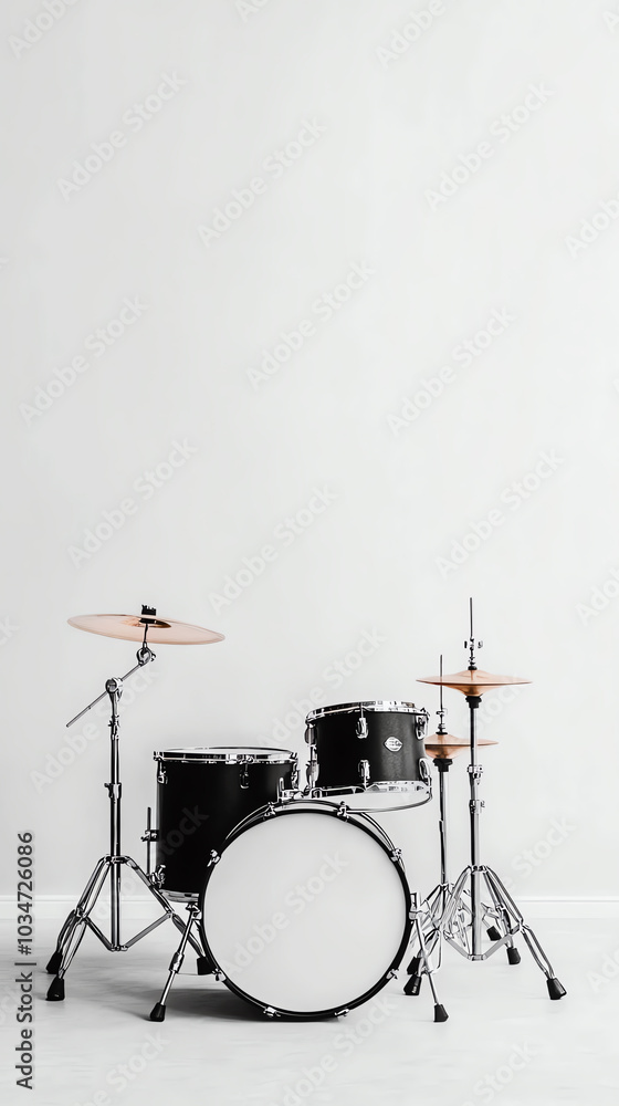 Drum set, white isolate background Drum set, white isolate background