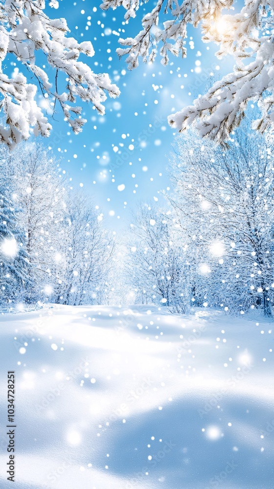 Snow Covered Trees in Winter Landscape. Snow Covered Trees in Winter Landscape.