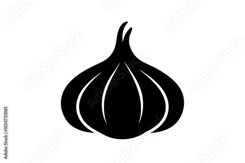 Garlic | isolated vector silhouette illustration on white background