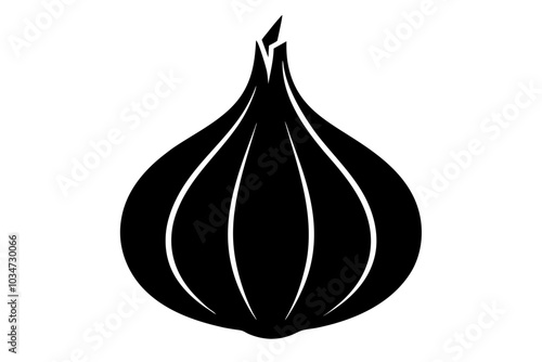 Garlic | isolated vector silhouette illustration on white background