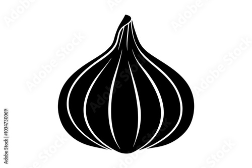 Garlic | isolated vector silhouette illustration on white background