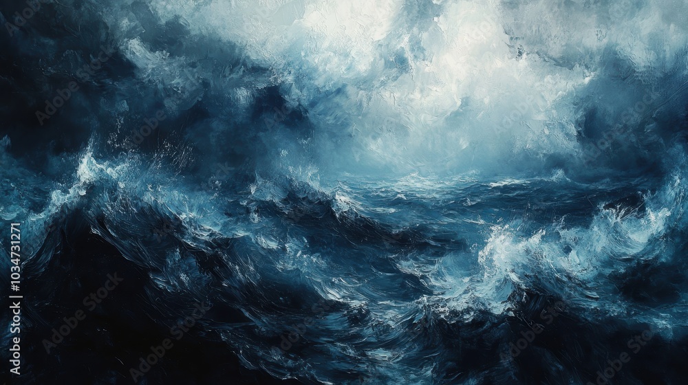Abstract painting of a stormy sea. Abstract painting of a stormy sea.
