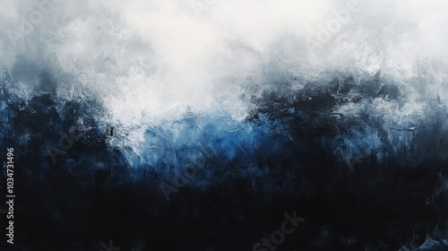 Abstract blue and white painting.