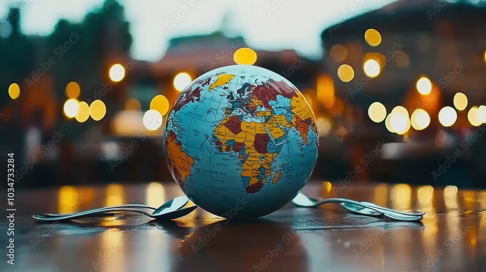 Globalized World with Continents and Countries on Metallic Surface Globalized World with Continents and Countries on Metallic Surface