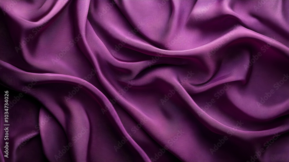 Obraz premium Artistic composition from above, vivid purple sheets contrasted on a deep burgundy backdrop, smooth texture with dramatic light and shadow play