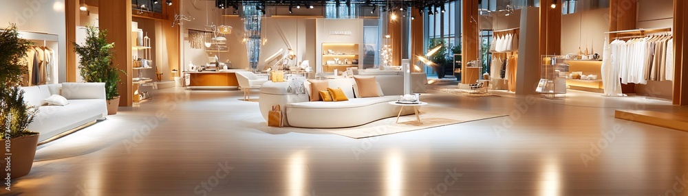 Modern Interior Design with Beige Tones and White Furniture. Modern Interior Design with Beige Tones and White Furniture.
