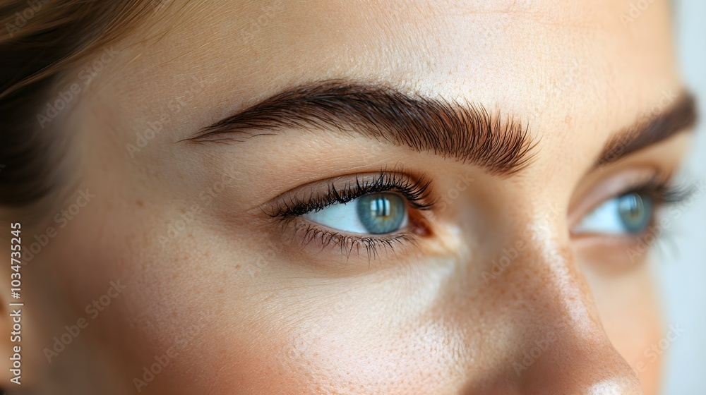 Fototapeta premium Blog post featuring the benefits of Botox for facial rejuvenation, with before-and-after images showing smooth, wrinkle-free skin around the forehead and eyes post-treatment