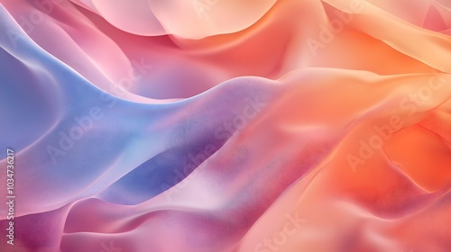 Flowing shapes with soft gradients of color gently shifting in a repetitive organic rhythm