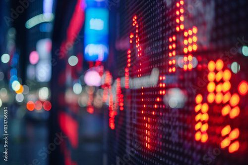 LED Display Showing Stock Market Data