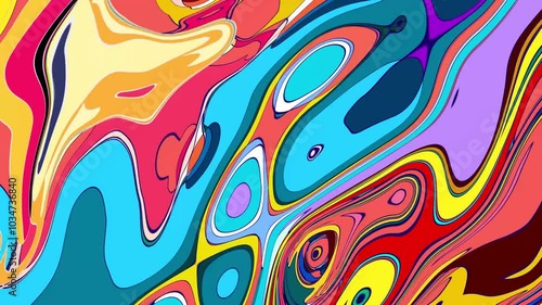 Wallpaper Mural Colorful Fluid and Psychedelic Motion Graphic background, video for Summer Music Torontodigital.ca