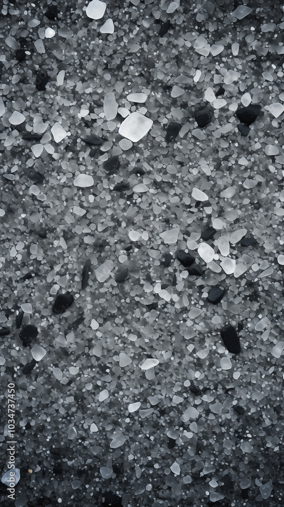 A detailed close-up reveals the contrasting textures of coarse salt and finely ground pepper, highlighting their diverse shapes and colors in a kitchen context A detailed close-up reveals the contrasting textures of coarse salt and finely ground pepper, highlighting their diverse shapes and colors in a kitchen context