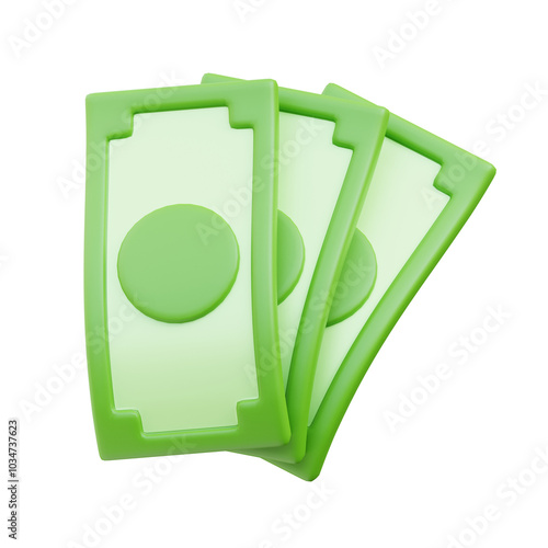 Cash 3D Illustration