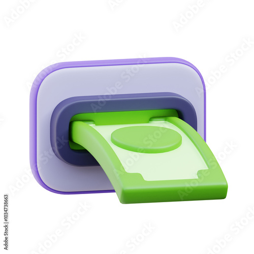 Money Withdrawal 3D Illustration