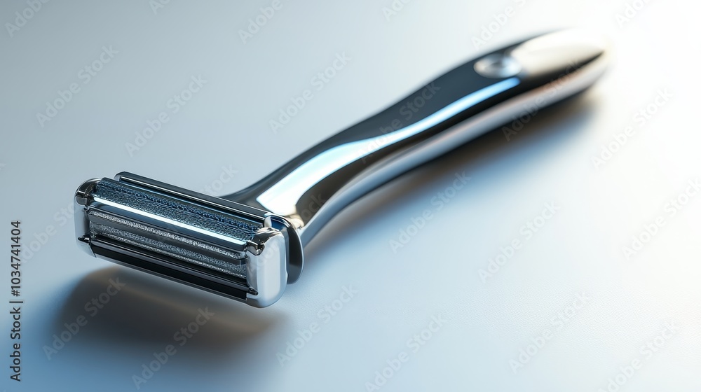 Close-up of a razor gently shaving hair off smooth skin, 3D illustration, clean and isolated on white background, hair removal concept Close-up of a razor gently shaving hair off smooth skin, 3D illustration, clean and isolated on white background, hair removal concept