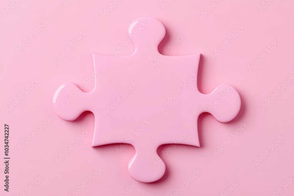 Pink puzzle piece on a soft pink background, perfect for creative projects and design. Pink puzzle piece on a soft pink background, perfect for creative projects and design.