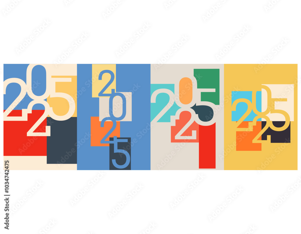 Happy new year 2025 design with colorful theme. Premium vector background, for posters, calendars, greetings and New Year 2025 Happy new year 2025 design with colorful theme. Premium vector background, for posters, calendars, greetings and New Year 2025
