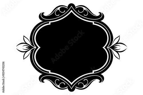 Vintage Frame Silhouette | isolated vector silhouette illustration on white background