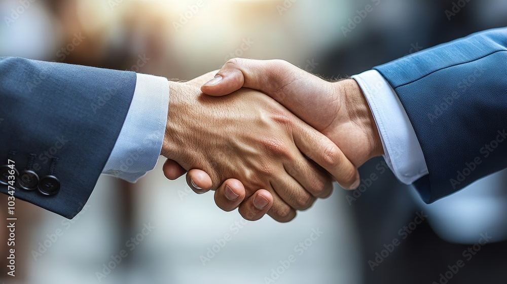 Business Handshake Agreement Success Close Up Business Handshake Agreement Success Close Up