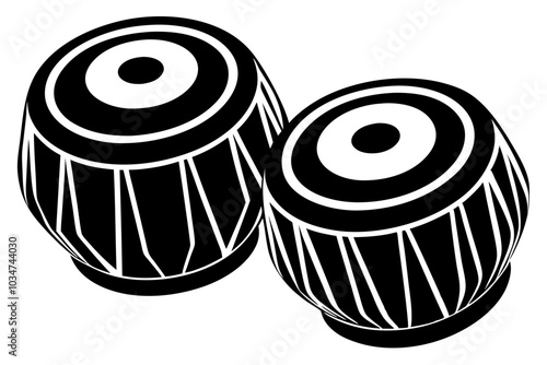 Tabla Indian drum against a white background photo