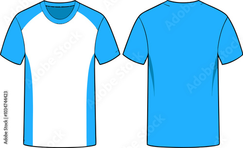 Mens blank t shirt mockups front and rear side view