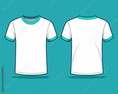 Mens blank t shirt mockups front and rear side view