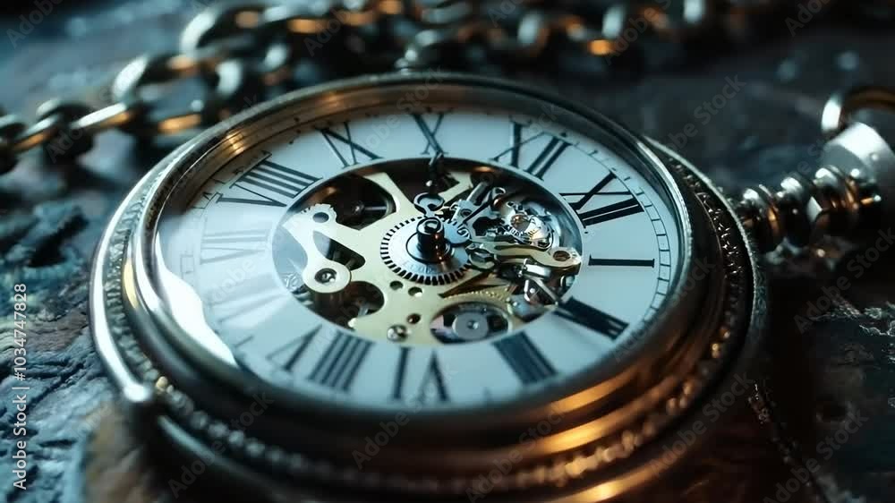 Old-fashioned pocket watch on a chain, Video Old-fashioned pocket watch on a chain, Video