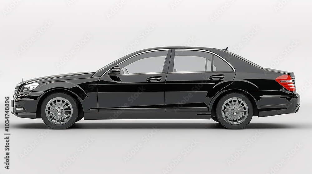 Fototapeta premium A Traffic Car on White Background - a dynamic and eye-catching visual. The traffic car on a pure white backdrop creates an engaging and appealing scene.