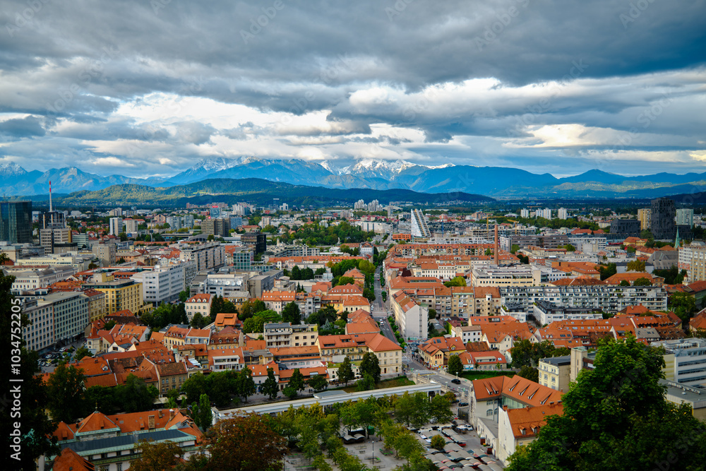 The city of Ljubljana from the top of the castle The city of Ljubljana from the top of the castle