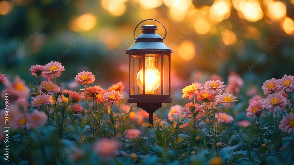 Garden Lantern at Dusk