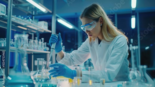 Female Scientist Working in a Modern Laboratory