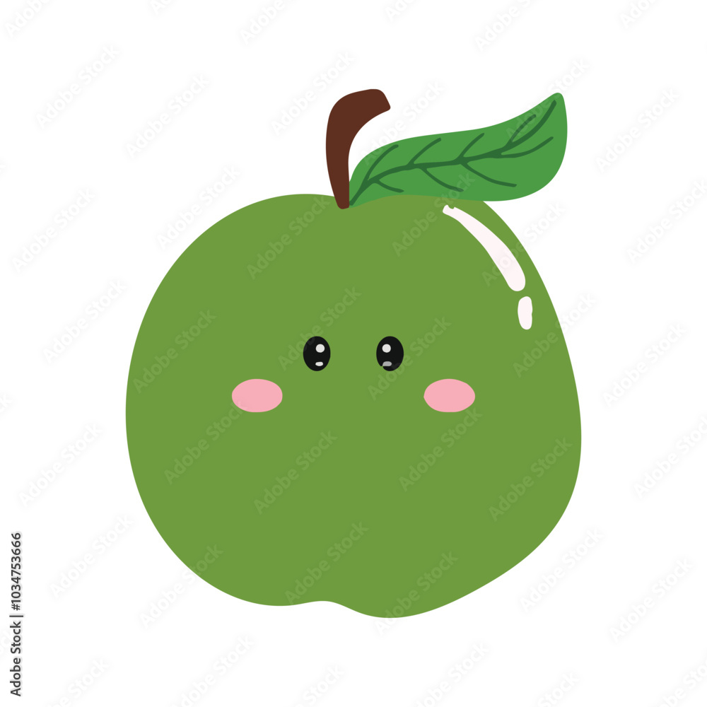 cute kawaii apples sticker emoticon isolated on white background. Cute and kawaii apples emoticon expression cute kawaii apples sticker emoticon isolated on white background. Cute and kawaii apples emoticon expression