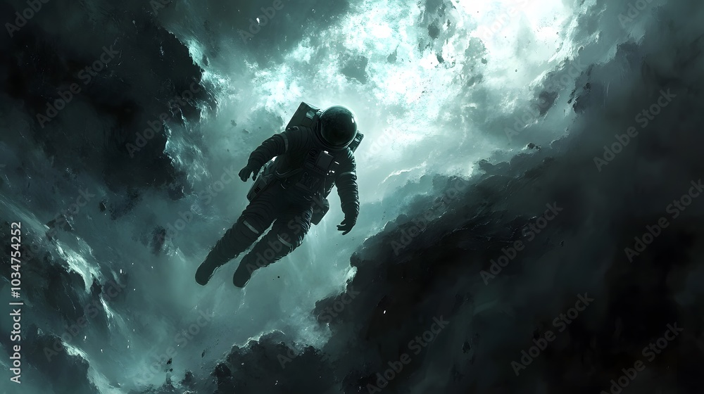 Spaceman and planet, human in space concept. Spaceman and planet, human in space concept.