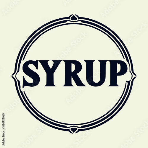 syrup sweet label vintage retro emblem badge package vector illustration template design