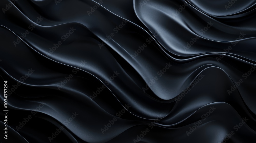 A deep, sleek black surface with soft A deep, sleek black surface with soft