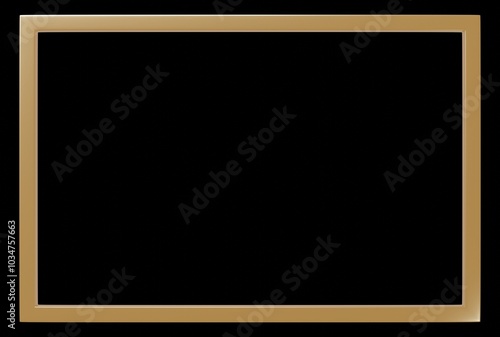 3D素材_金属のフレーム_金色