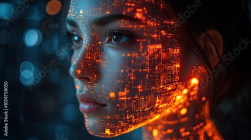 futuristic representation of big dat and artificial intelligence visuals of machine learning algorithms and ai technology integration photo