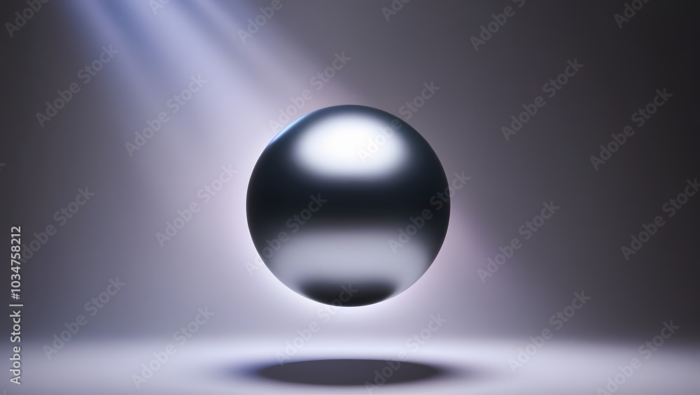 Smooth metallic sphere floating on a lighting background. Smooth metallic sphere floating on a lighting background.