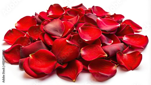 Red Rose Petal Collection Bundle Set Isolated on a Transparent Background for Floral Design, Wedding Decor, and Creative Projects