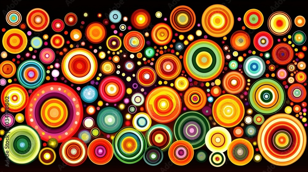 Vibrant Abstract Circles in Vivid Colors Vibrant Abstract Circles in Vivid Colors