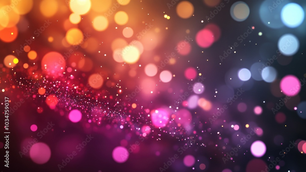 Abstract Background with Blurred Colorful Lights and Glimmering Particles Abstract Background with Blurred Colorful Lights and Glimmering Particles