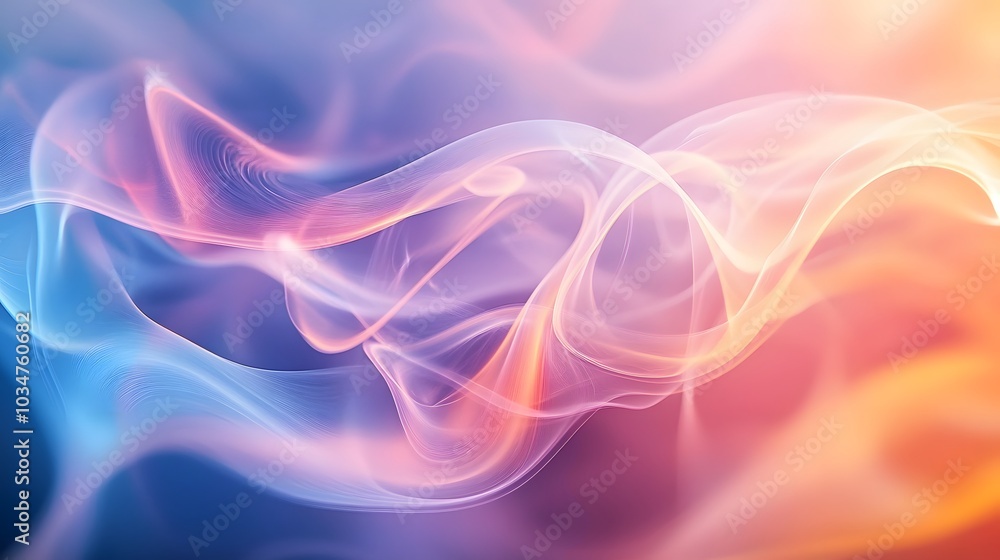 Twisting and curling wisps of smoke flowing through a softly illuminated background Twisting and curling wisps of smoke flowing through a softly illuminated background