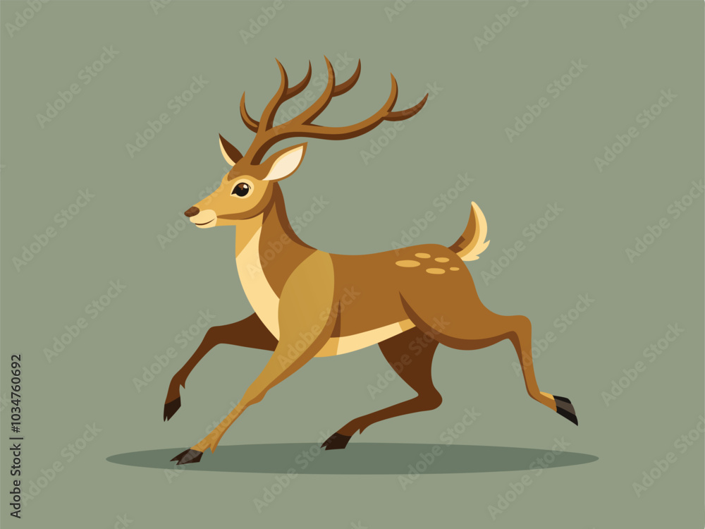 Obraz premium deer with a horns vector illustration.