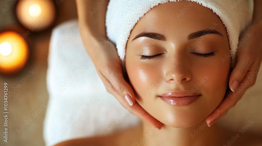 A woman is getting a facial treatment with a towel over her head. The facial treatment is being done by a woman A woman is getting a facial treatment with a towel over her head. The facial treatment is being done by a woman