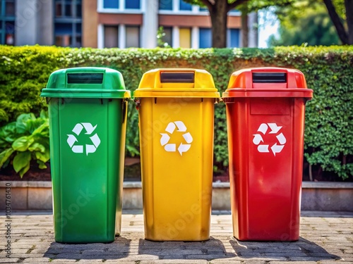 Labeled Signs and Symbols of Garbage Types for Trash Bins