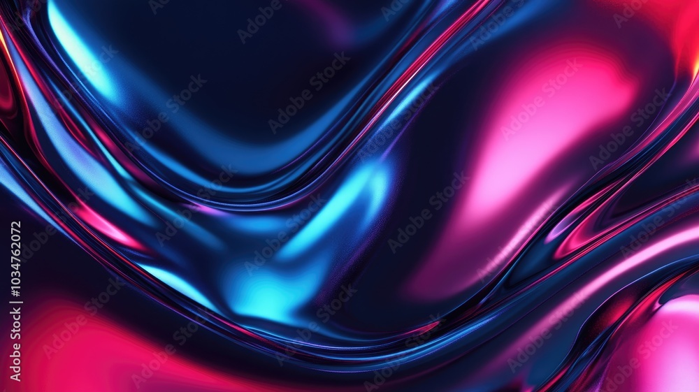 Abstract Swirling Neon Blue and Pink Liquid Surface Abstract Swirling Neon Blue and Pink Liquid Surface