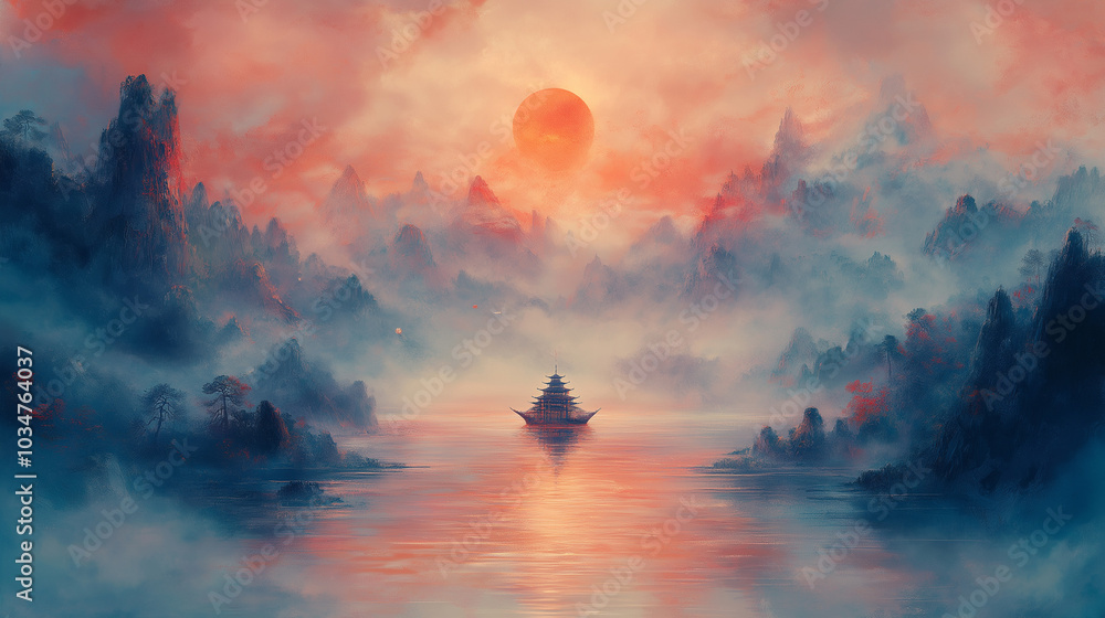 Fototapeta premium landscape with clouds