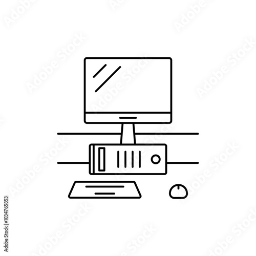 Pc icon with upside down device, Personal Computer PC