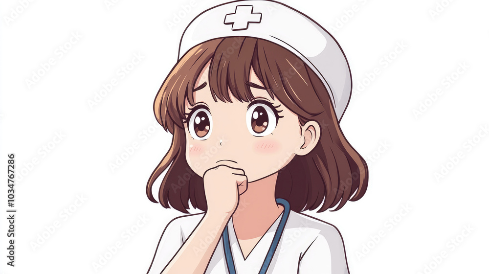 Young female nurse, cute style, cartoon pattern illustration Young female nurse, cute style, cartoon pattern illustration