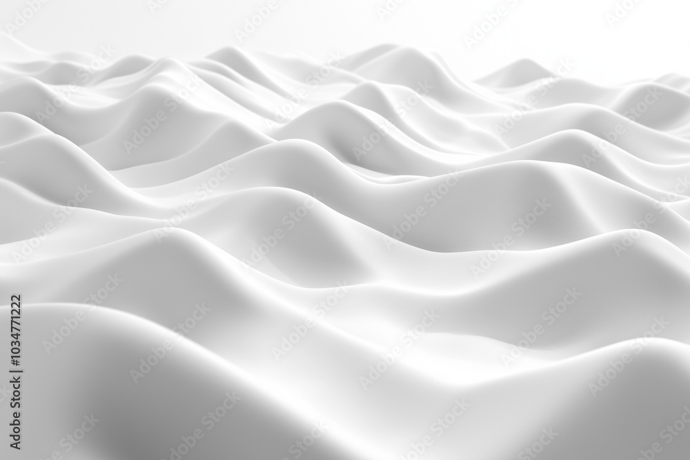 Abstract 3D Rendering of Smooth Waves on White Background for Futuristic Design Posters and Banners Abstract 3D Rendering of Smooth Waves on White Background for Futuristic Design Posters and Banners